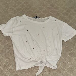 Generation Love Rainbow Rhinestone Knotted Short Sleeve Tee Size XS